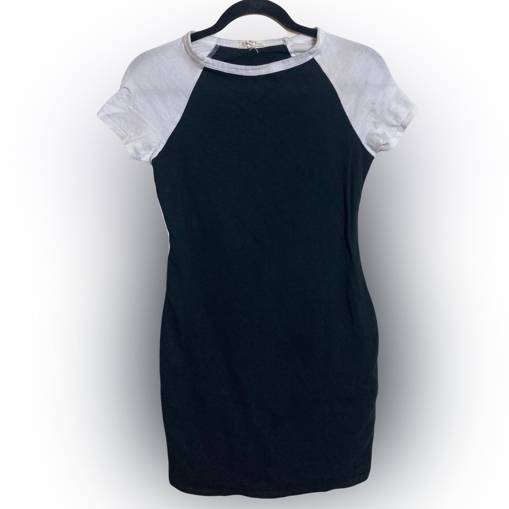 Rolla Coster Bodycon Small Black and White Dress Short Sleeve Bodycon